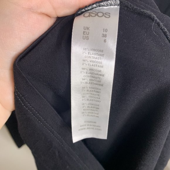 ASOS Black and White Color Block Sleeveless/Long Sleeve Bodycon Dress Size 6 - Picture 4 of 4